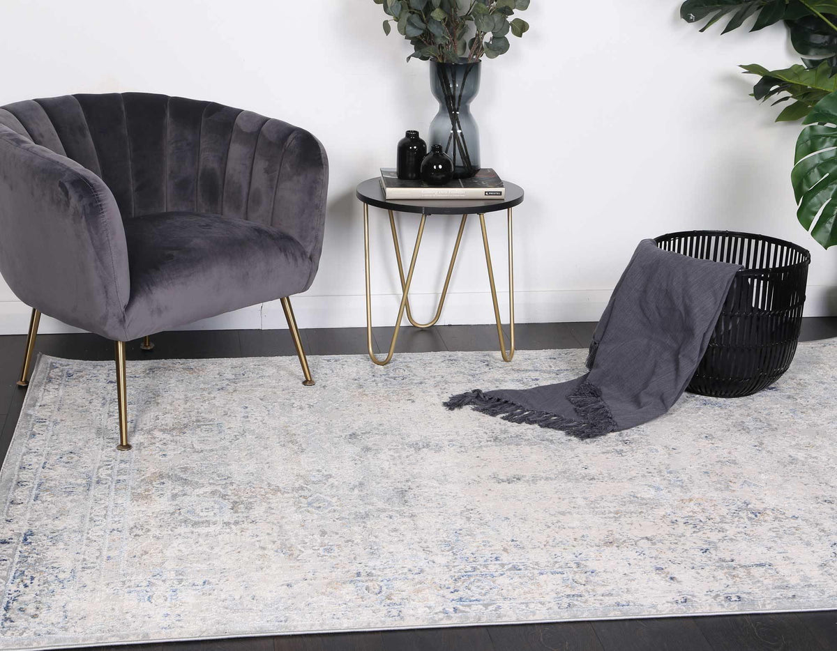 Anastasia Navy Blue Contemporary Rug - The Rugs