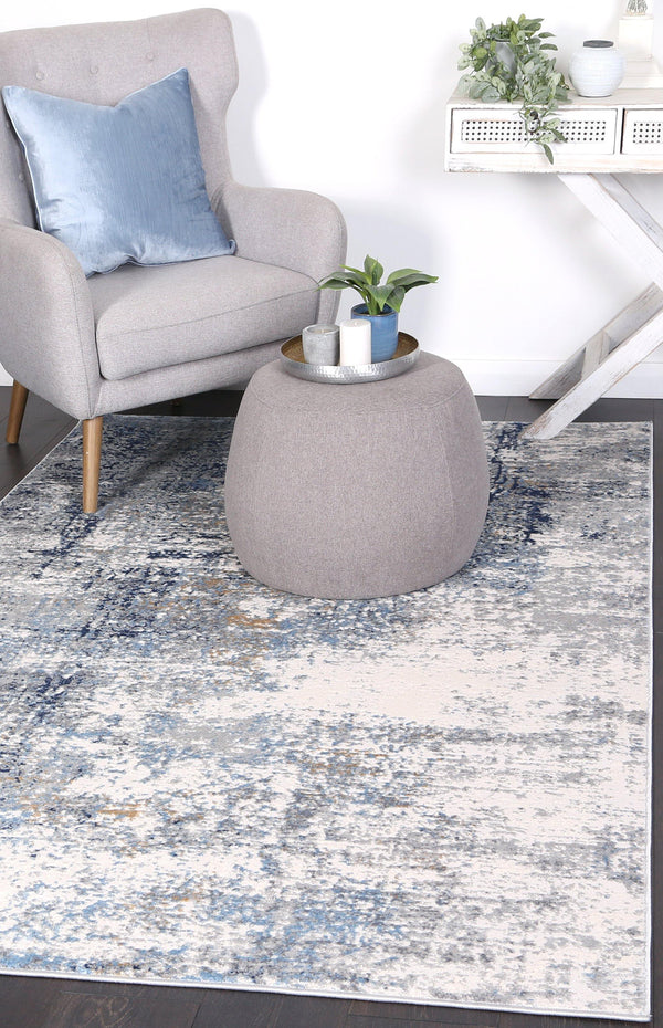 Anastasia Navy Blue Modern Rug - The Rugs