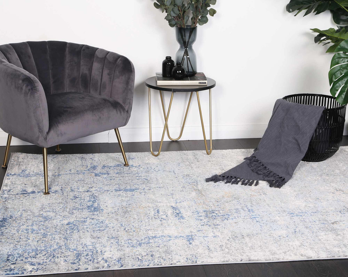Anastasia Navy Blue Modern Rug - The Rugs
