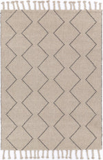 Cora Diamond Tassel Ash Wool Rug - The Rugs