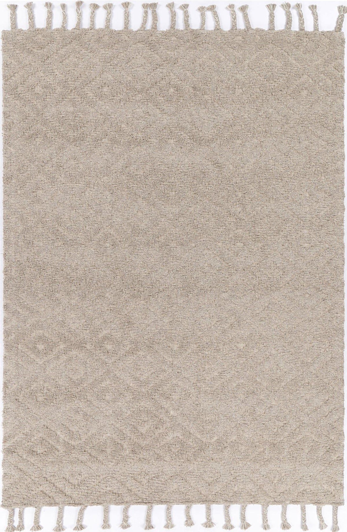 Cora Plush Diamond Ash Wool Rug - The Rugs