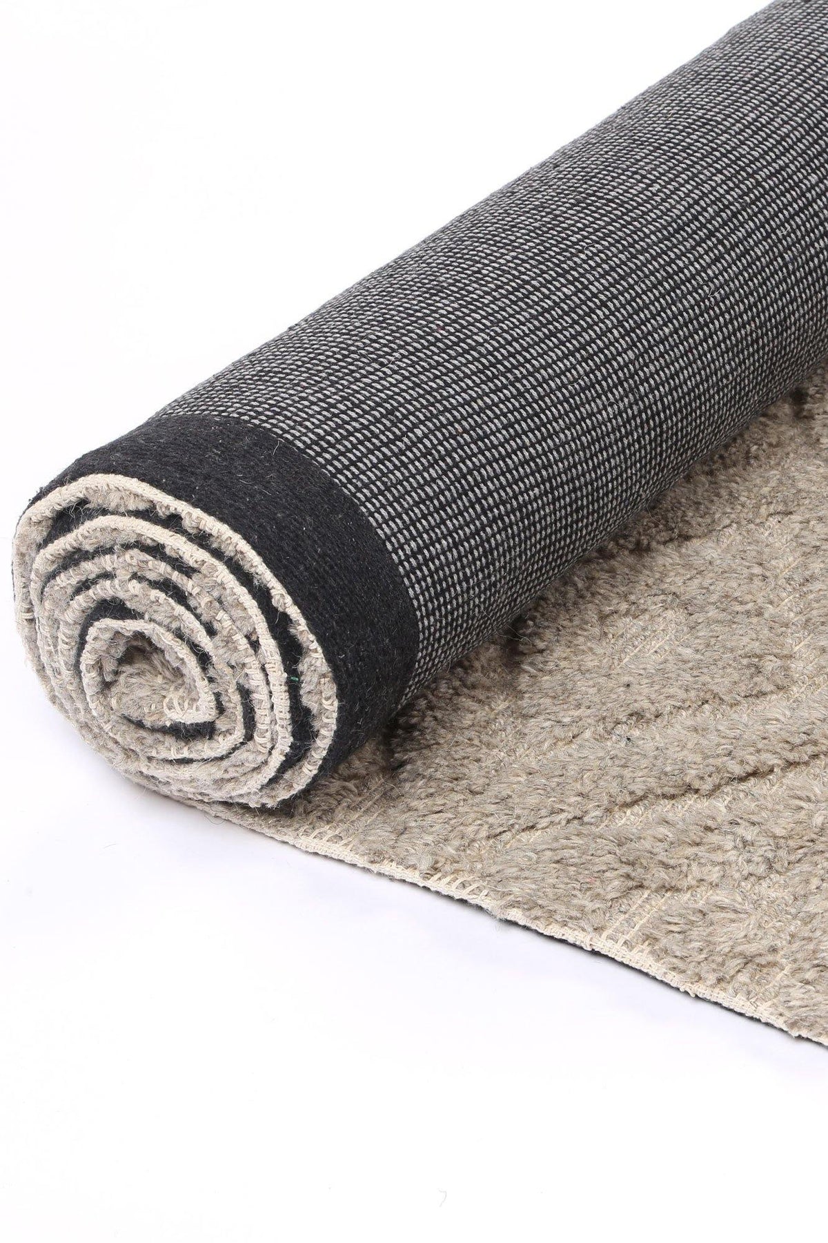 Cora Plush Diamond Ash Wool Rug - The Rugs