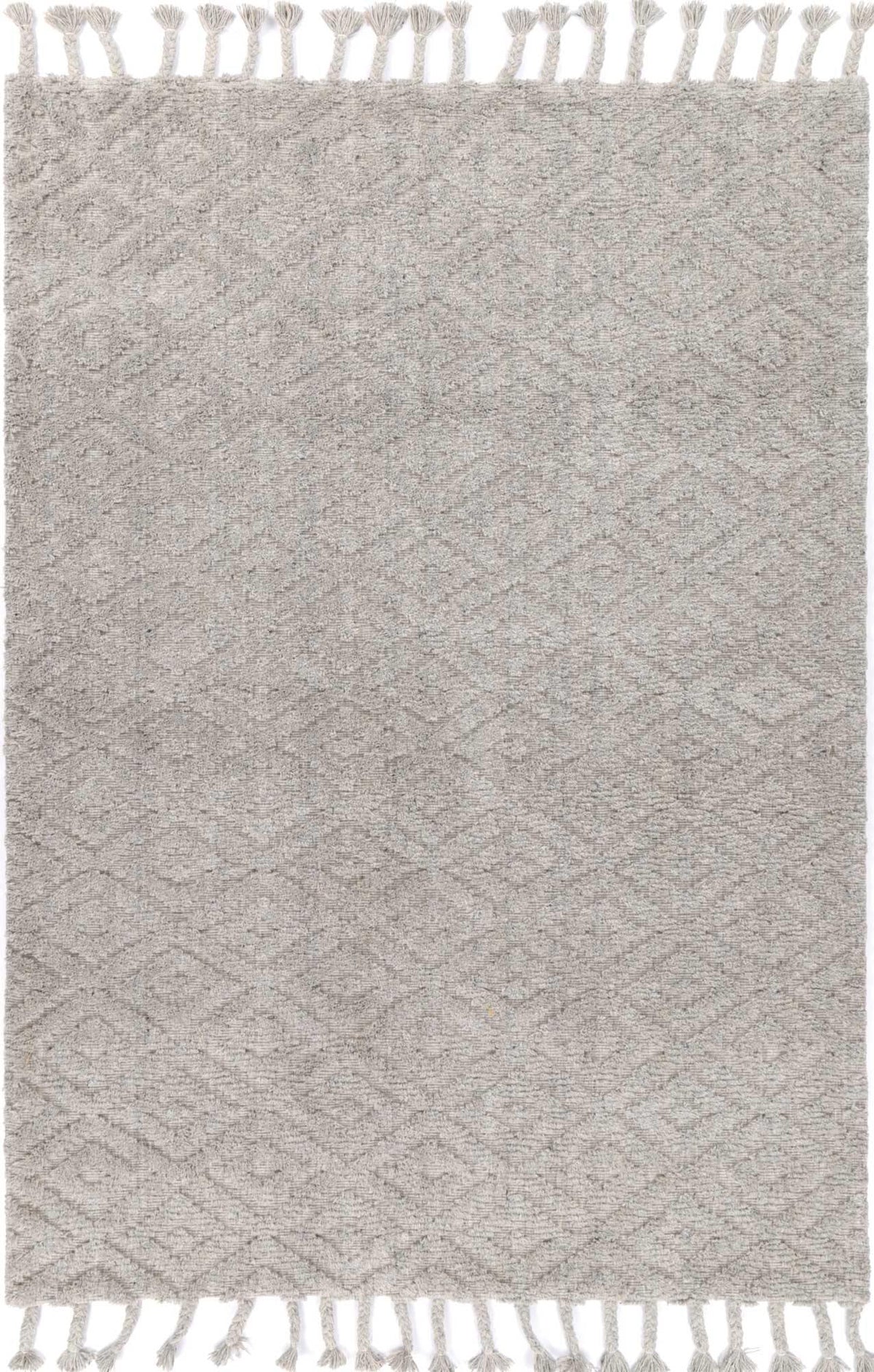 Cora Plush Diamond Grey Wool Rug - The Rugs