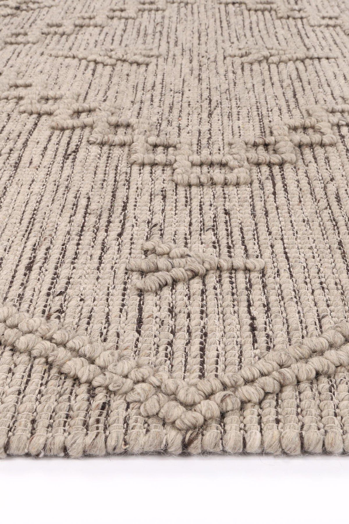 Cora Boho Chic Ash Wool Rug - The Rugs