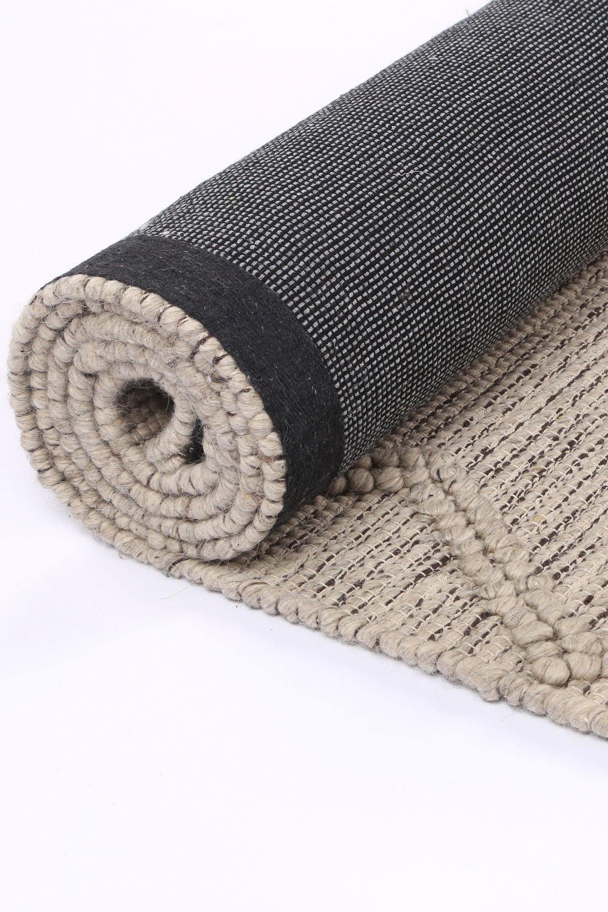 Cora Boho Chic Ash Wool Rug - The Rugs