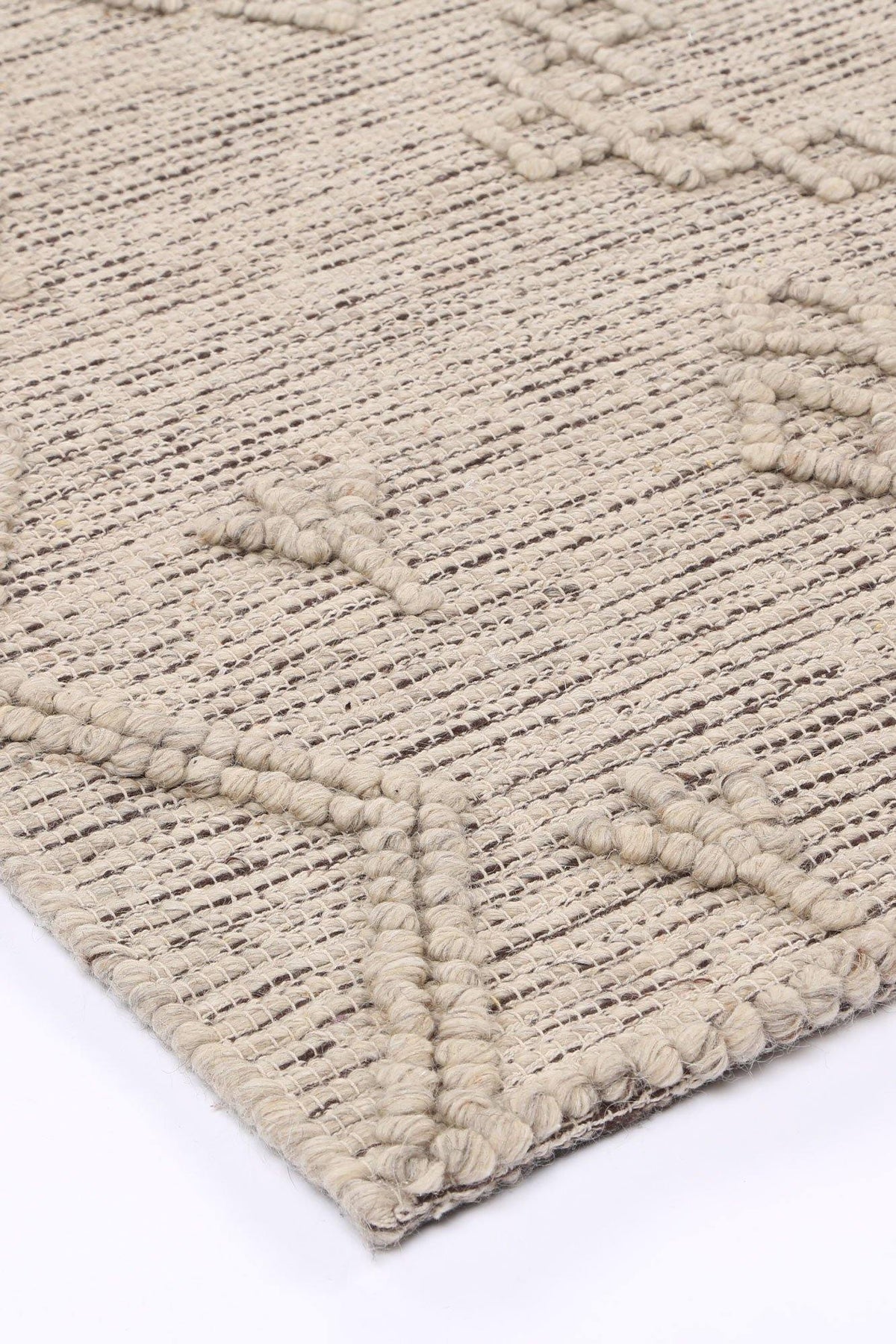 Cora Boho Chic Ash Wool Rug - The Rugs