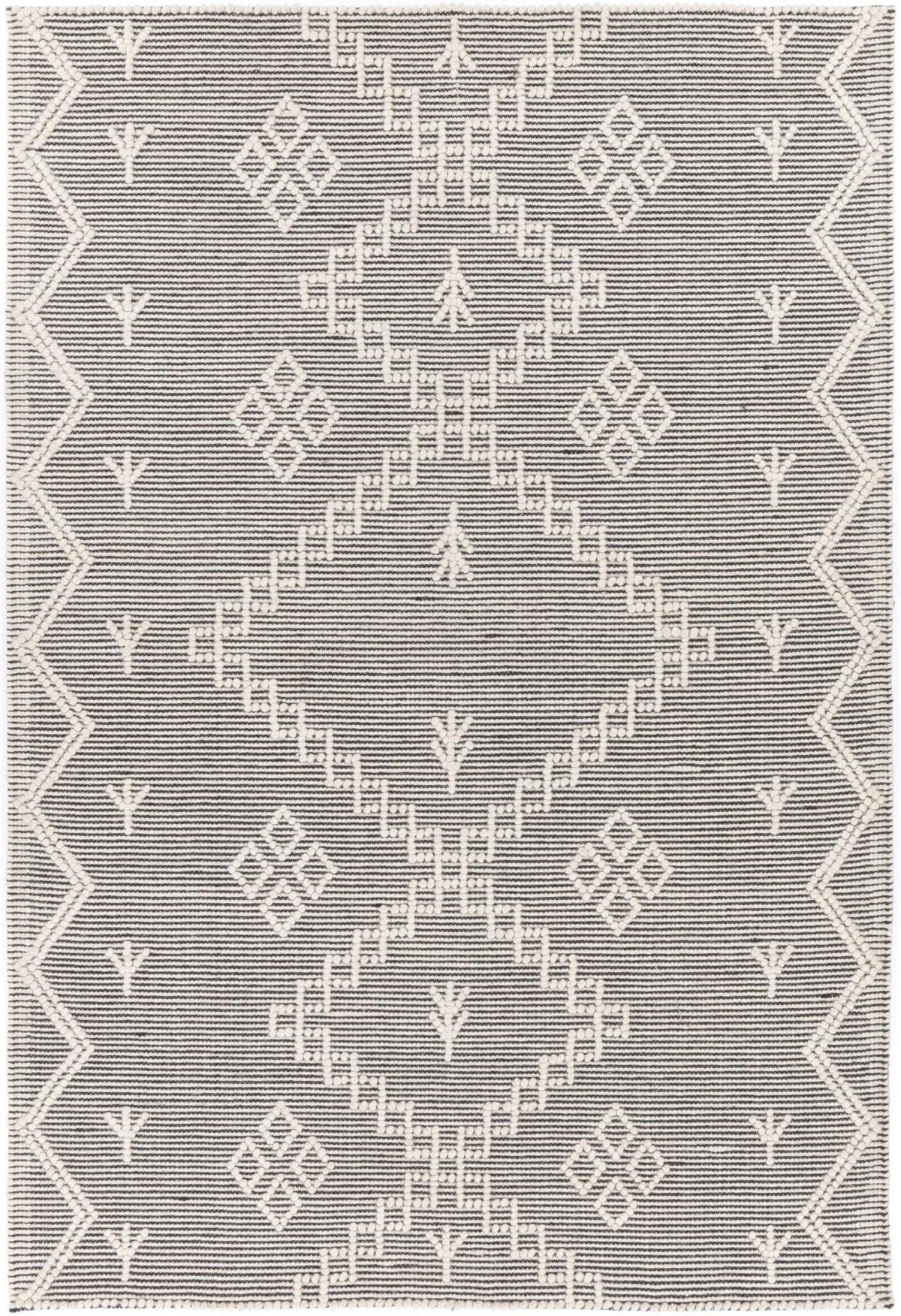 Cora Boho Chic Cream Wool Rug - The Rugs