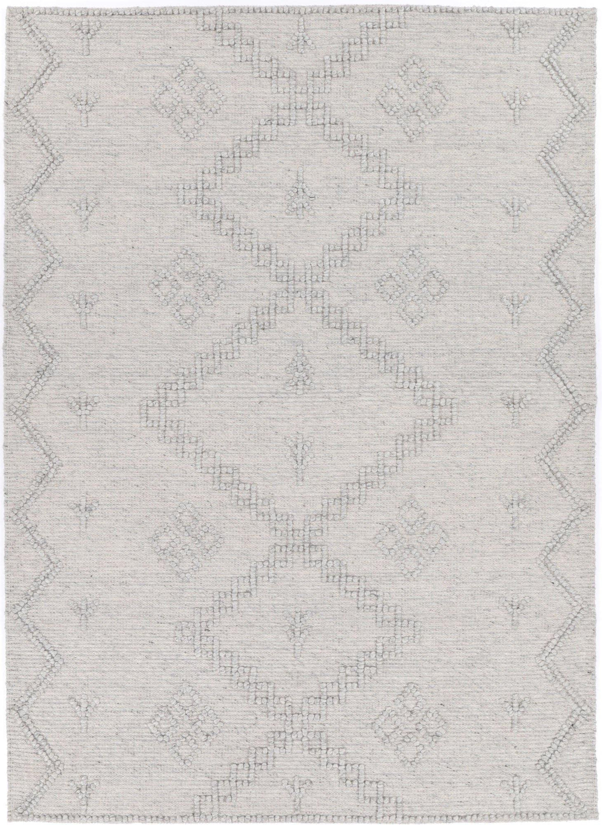 Cora Boho Chic Grey Wool Rug - The Rugs