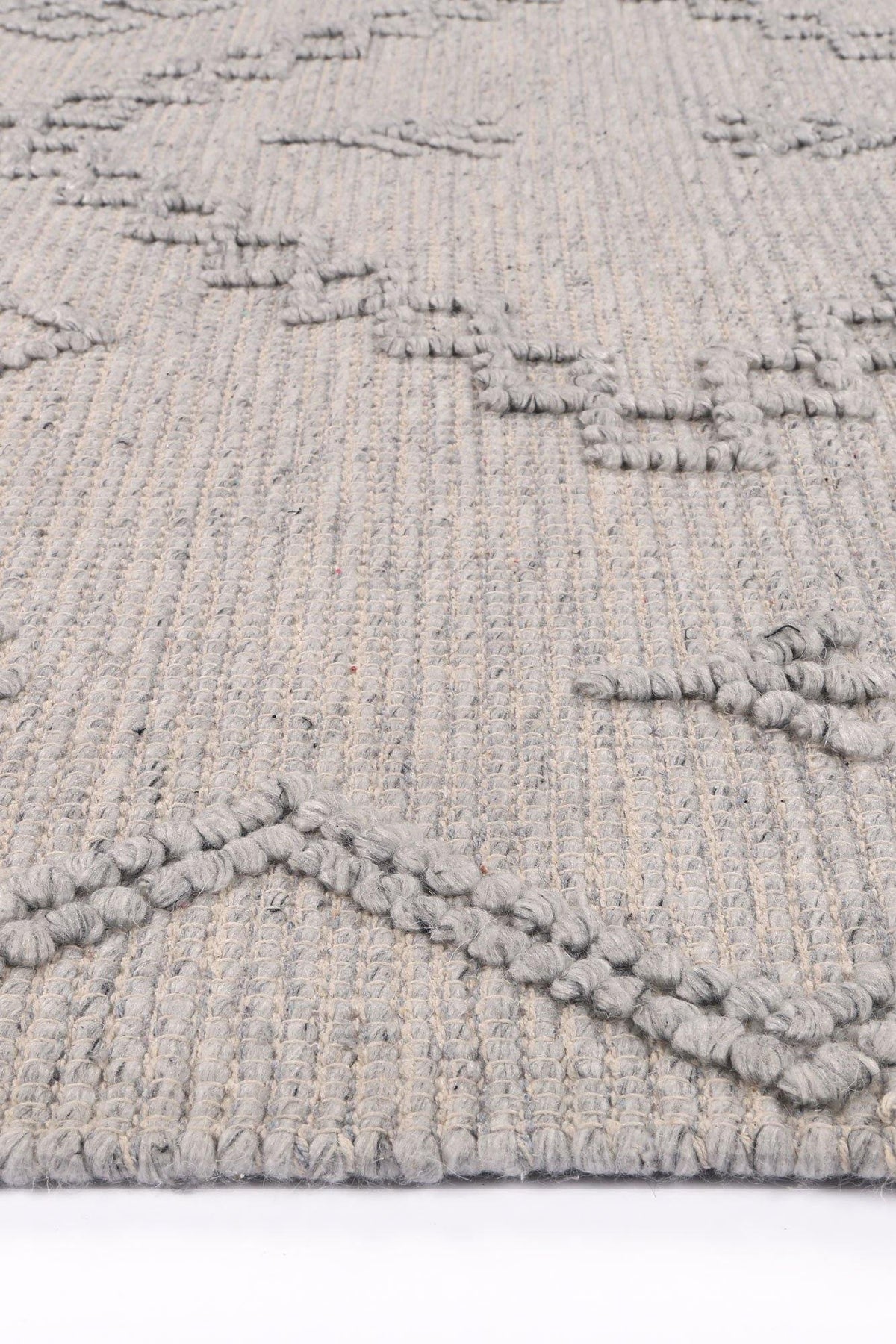 Cora Boho Chic Grey Wool Rug - The Rugs