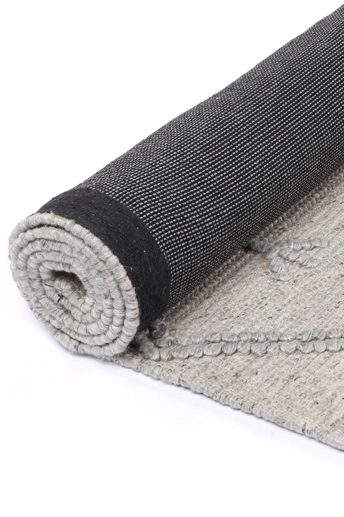 Cora Boho Chic Grey Wool Rug - The Rugs