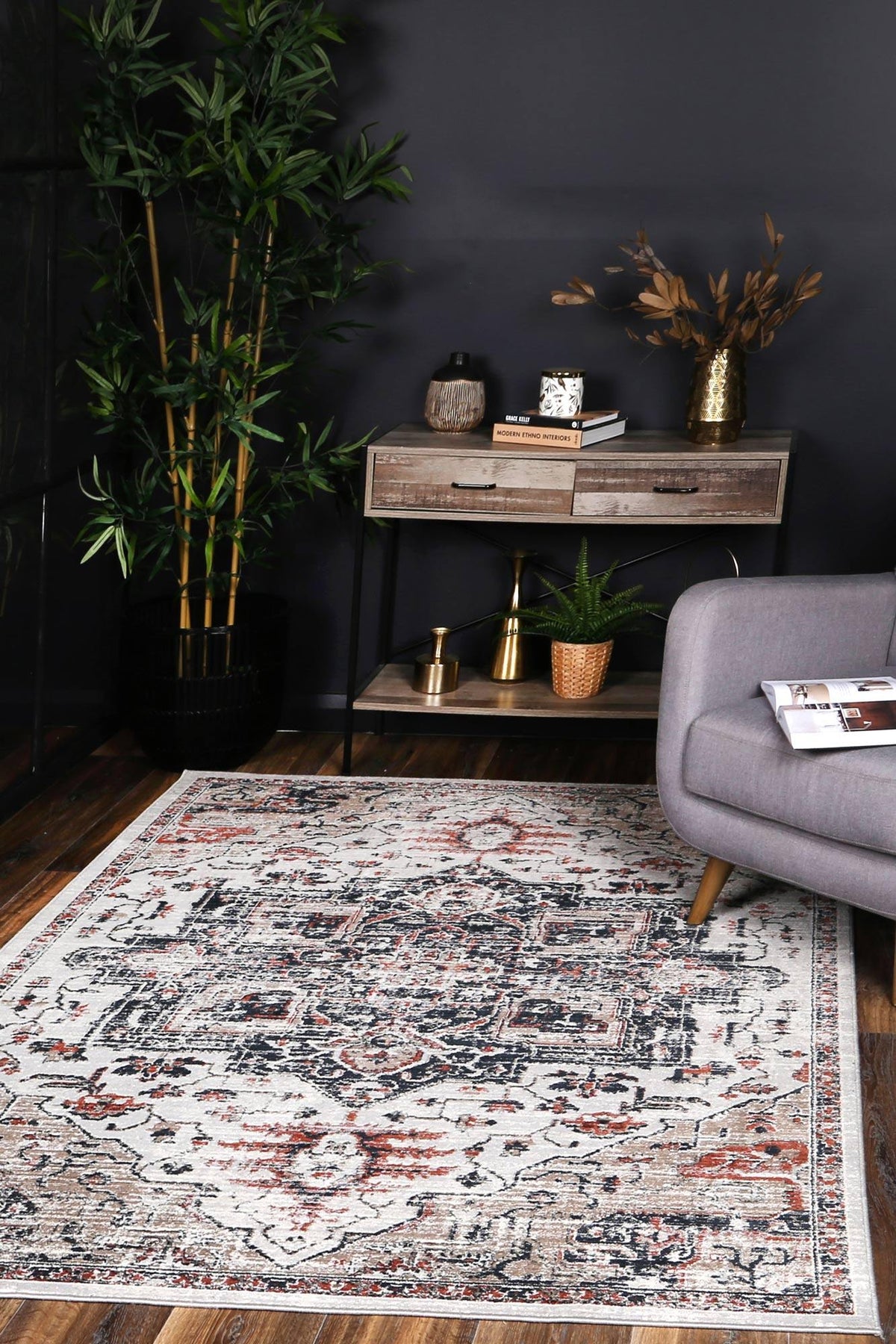 Radiance Ankara Oriental Light Grey Rug - The Rugs