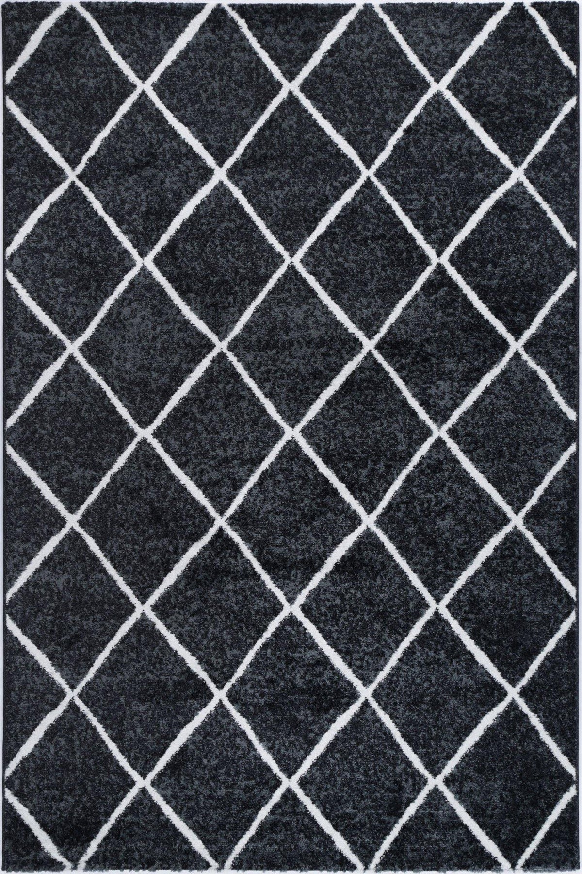 Layla Diamond Charcoal Rug - The Rugs