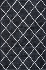 Layla Diamond Charcoal Rug - The Rugs