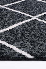 Layla Diamond Charcoal Rug - The Rugs