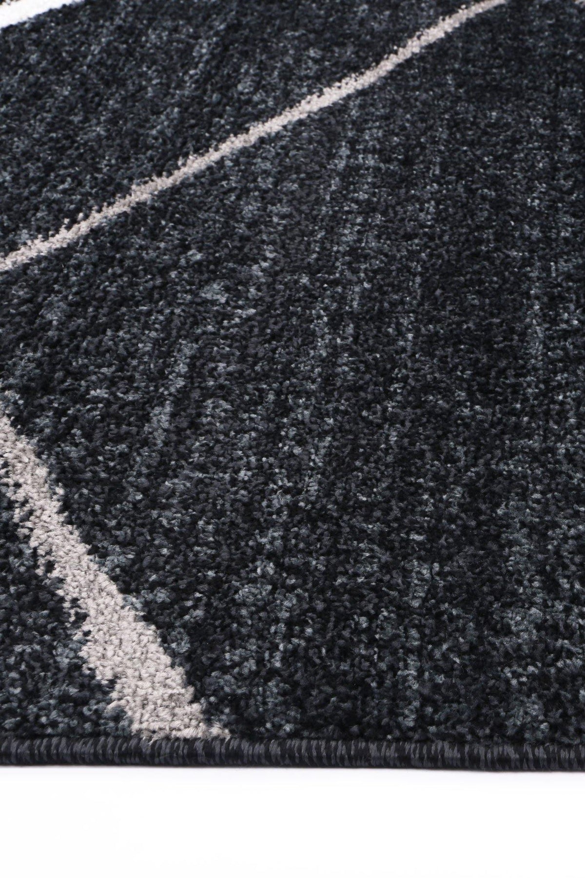 Layla Abstract Stripe Charcoal Rug - The Rugs