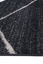 Layla Abstract Stripe Charcoal Rug - The Rugs