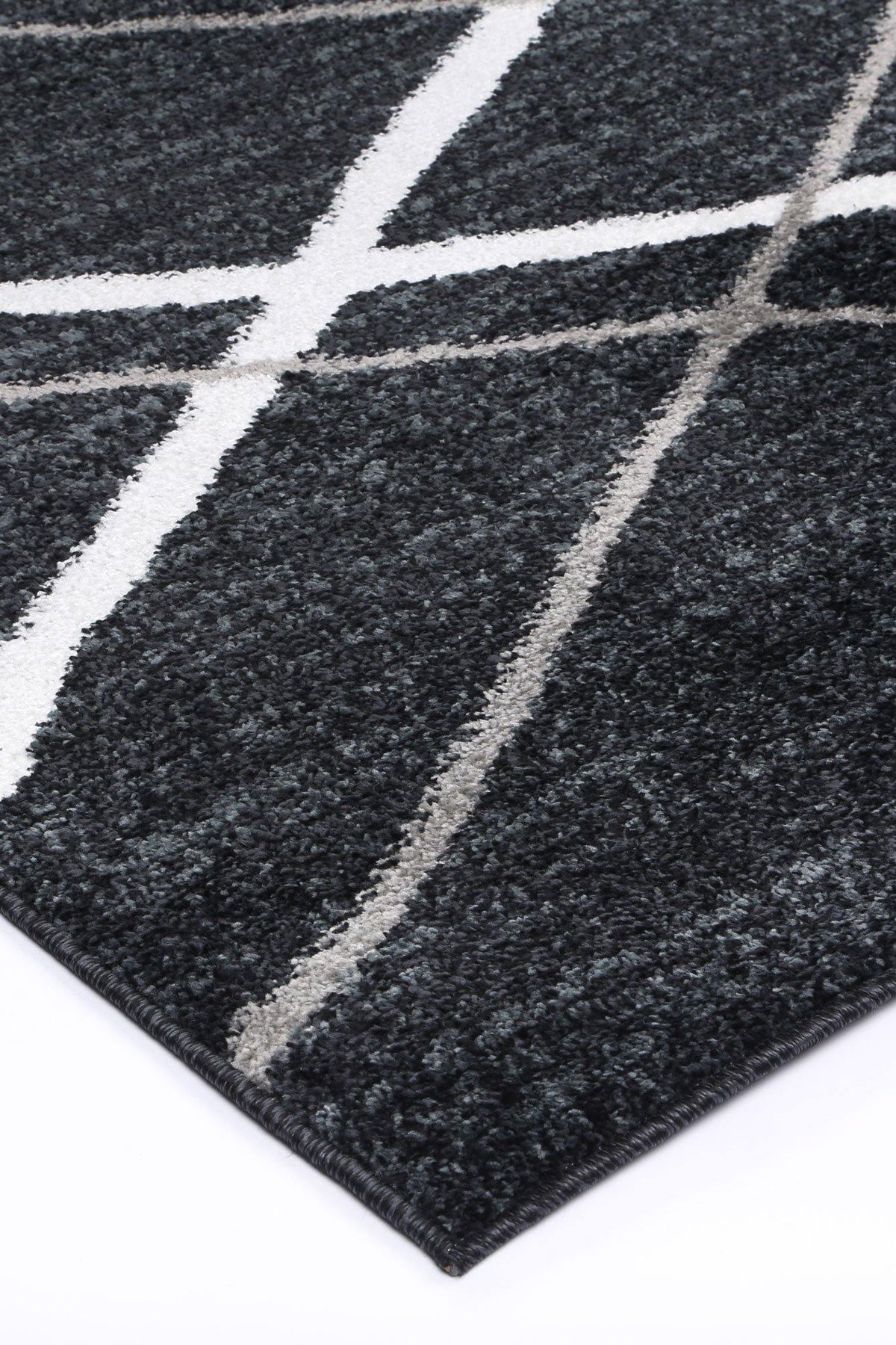 Layla Abstract Stripe Charcoal Rug - The Rugs