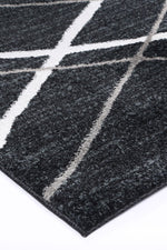 Layla Abstract Stripe Charcoal Rug - The Rugs