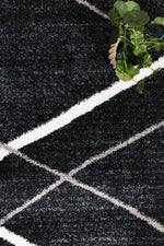 Layla Abstract Stripe Charcoal Rug - The Rugs