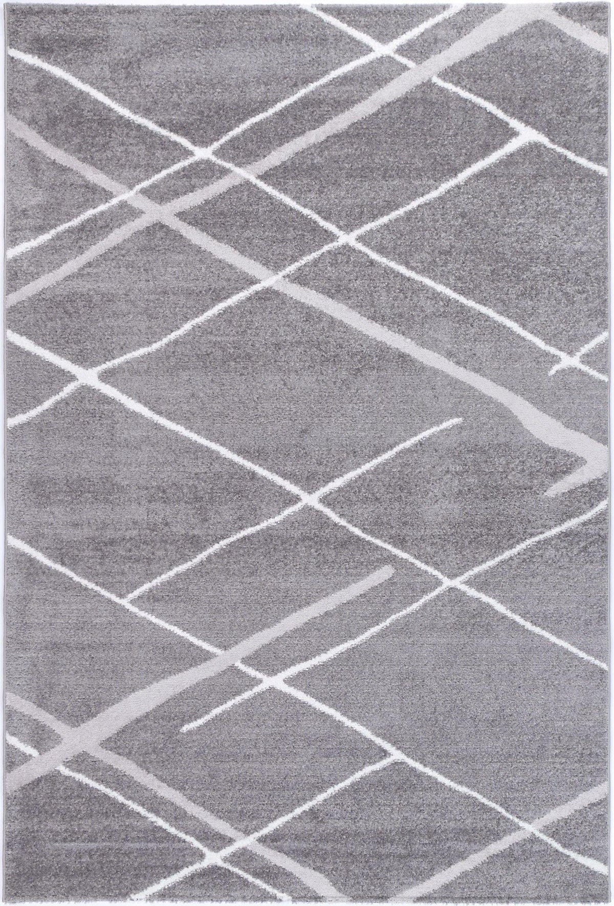 Layla Abstract Stripe Grey Rug - The Rugs