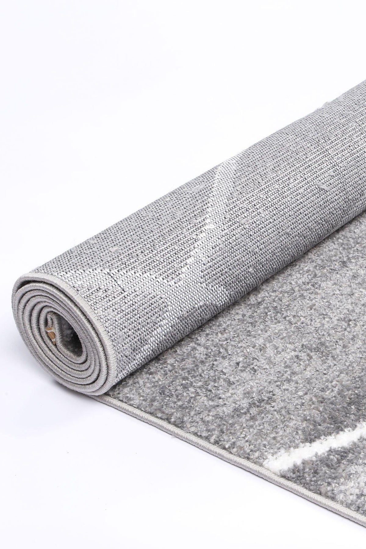 Layla Abstract Stripe Grey Rug - The Rugs