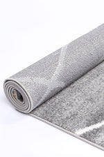 Layla Abstract Stripe Grey Rug - The Rugs