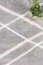 Layla Abstract Stripe Grey Rug - The Rugs