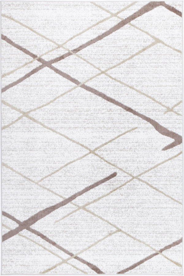 Layla Abstract Stripe Latte Rug - The Rugs
