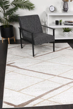 Layla Abstract Stripe Latte Rug - The Rugs