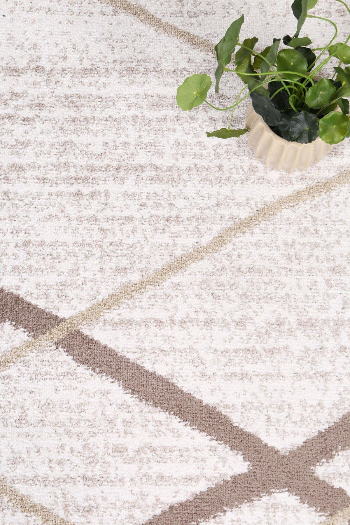 Layla Abstract Stripe Latte Rug - The Rugs
