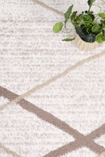 Layla Abstract Stripe Latte Rug - The Rugs