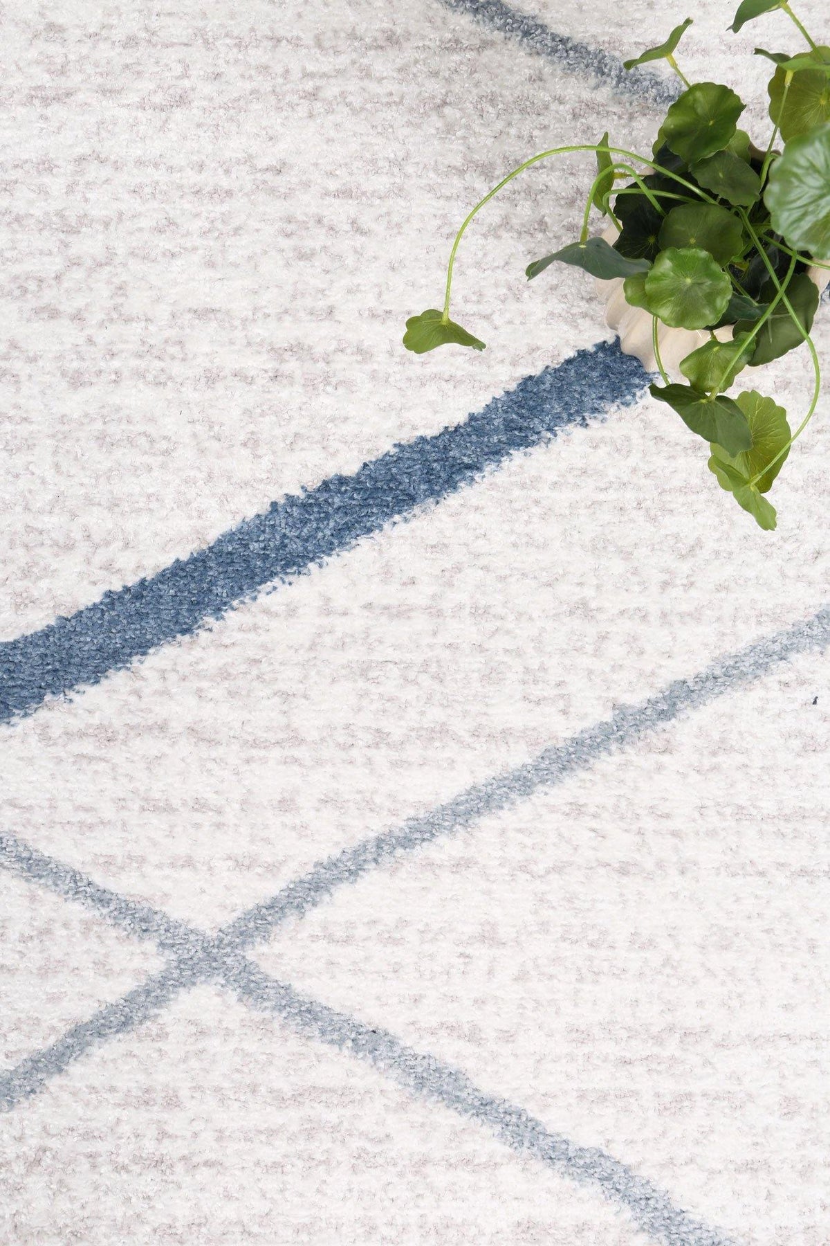 Layla Abstract Stripe Light Blue Rug - The Rugs