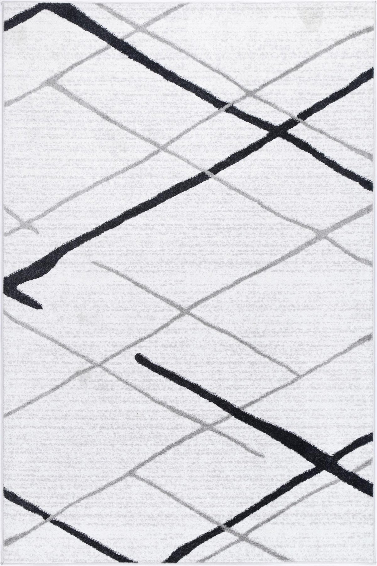 Layla Abstract Stripe White Rug - The Rugs