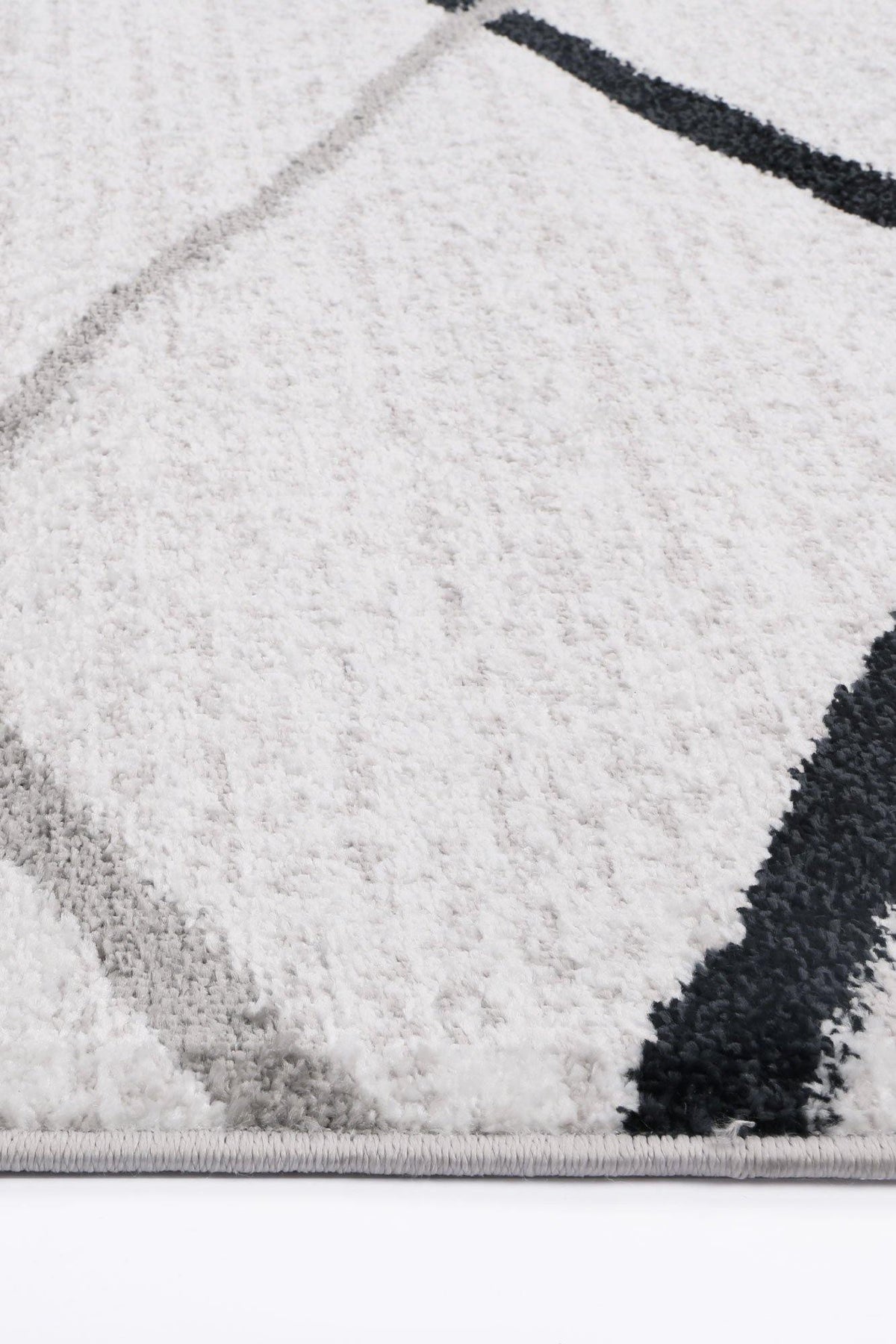 Layla Abstract Stripe White Rug - The Rugs