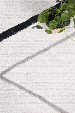 Layla Abstract Stripe White Rug - The Rugs