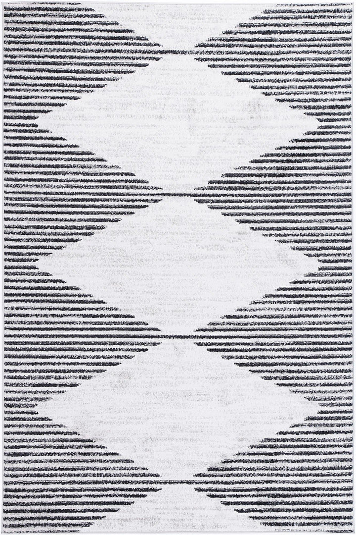 Layla Abstract Diamond Charcoal - The Rugs