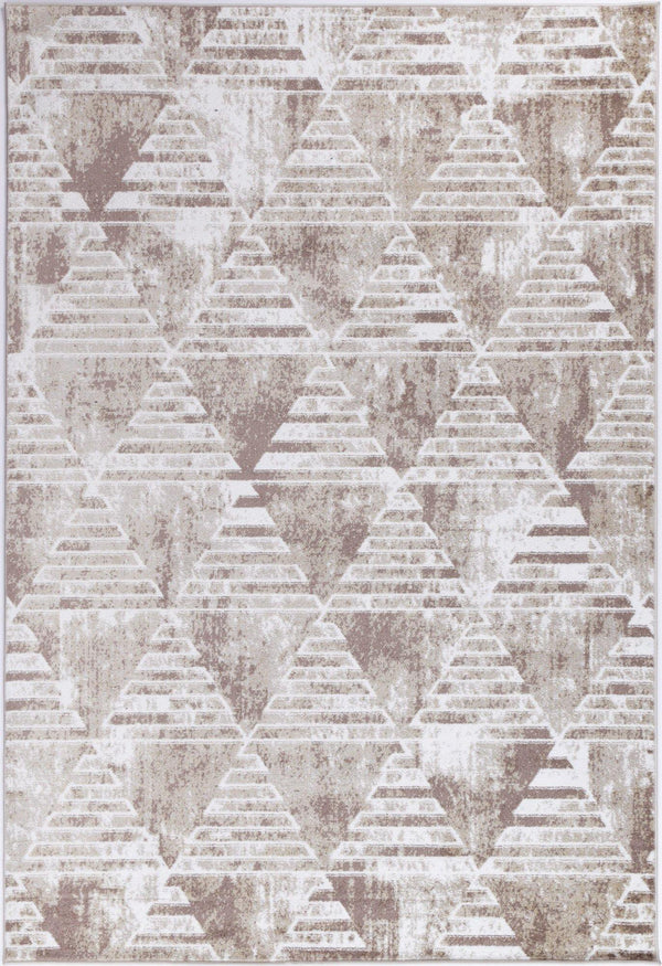 Layla Transitional Geometric Latte Rug - The Rugs