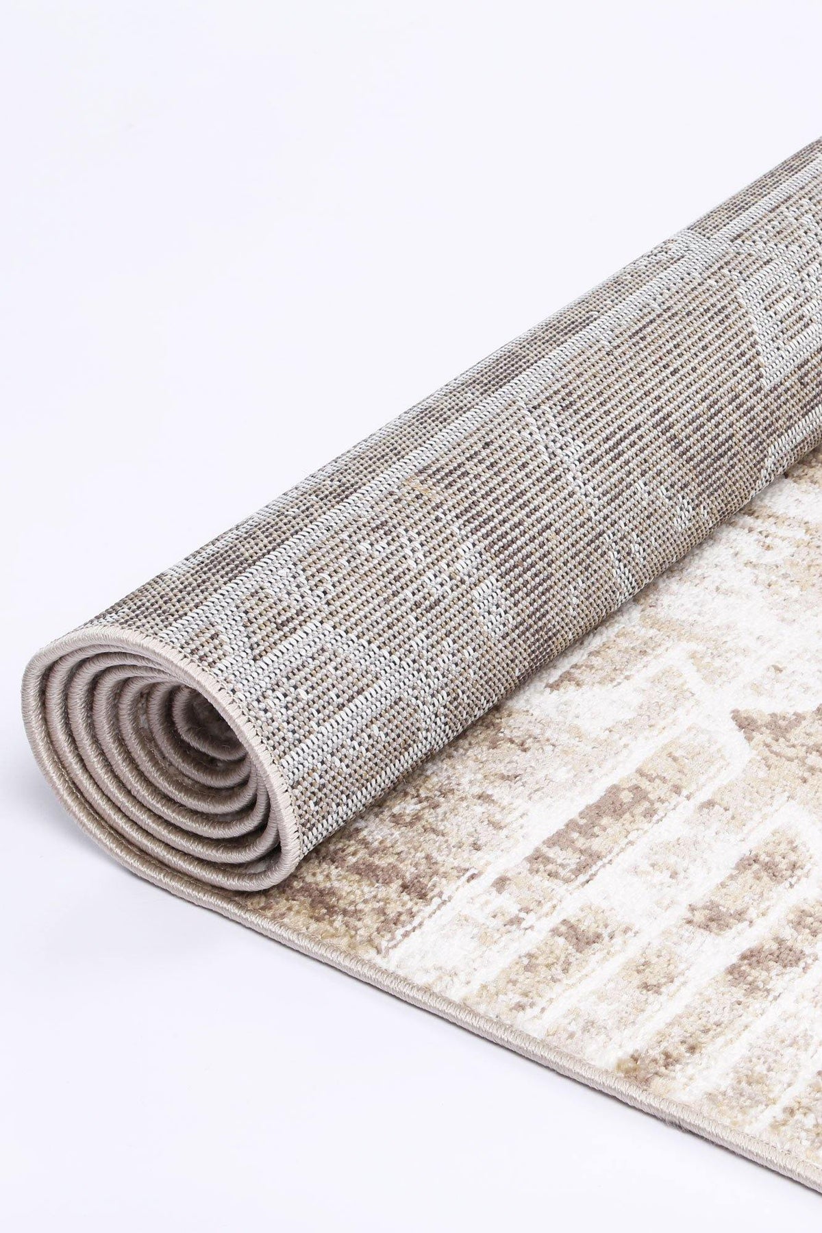 Layla Transitional Geometric Latte Rug - The Rugs