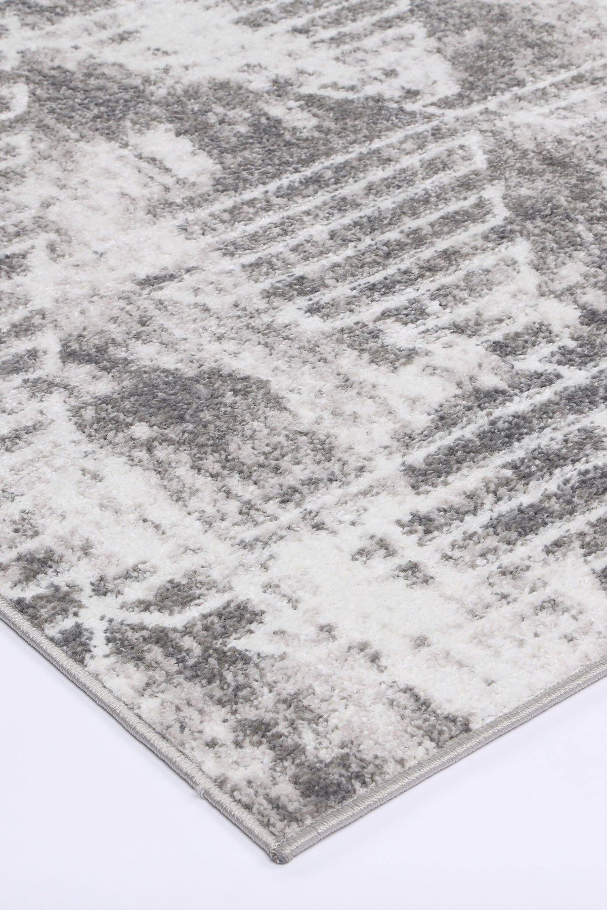 Layla Transitional Geometric Silver Rug - The Rugs
