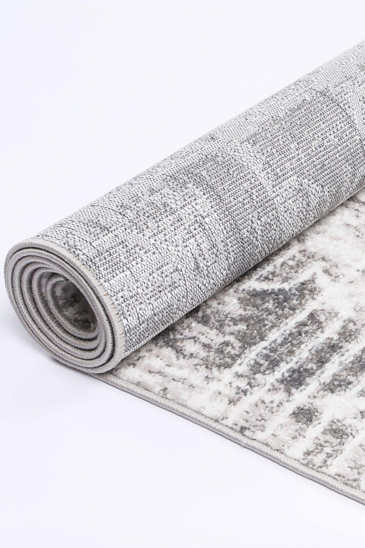 Layla Transitional Geometric Silver Rug - The Rugs