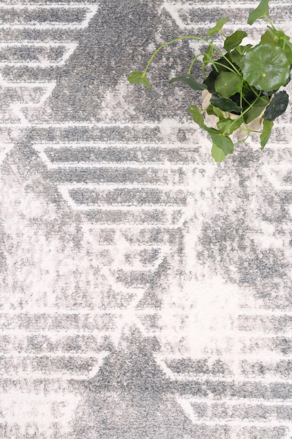 Layla Transitional Geometric Silver Rug - The Rugs