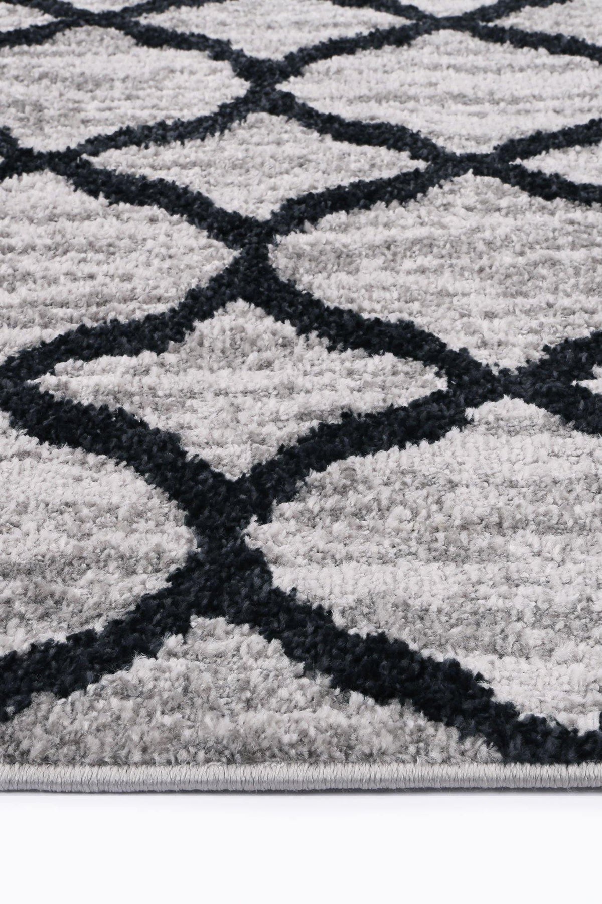 Layla Lattice Charcoal Rug - The Rugs