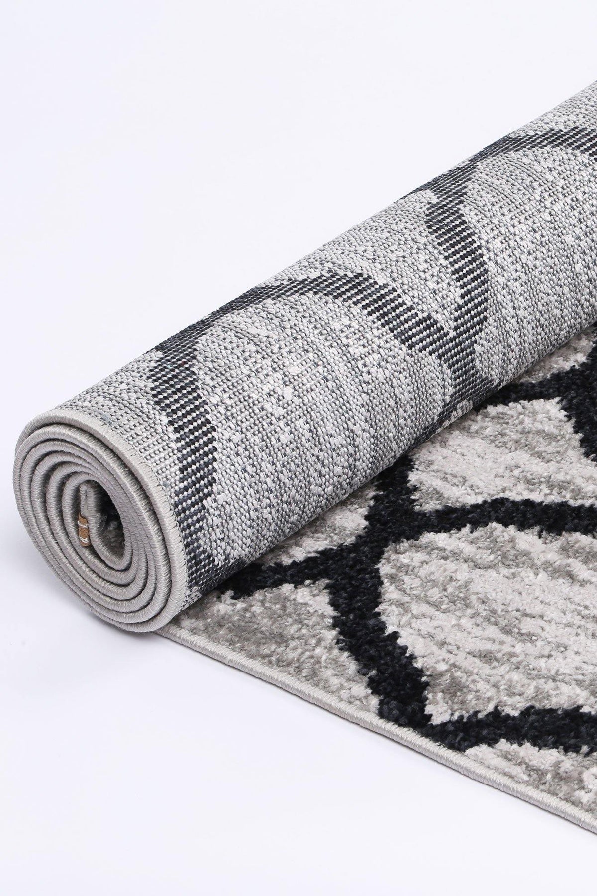 Layla Lattice Charcoal Rug - The Rugs
