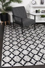 Layla Lattice Charcoal Rug - The Rugs