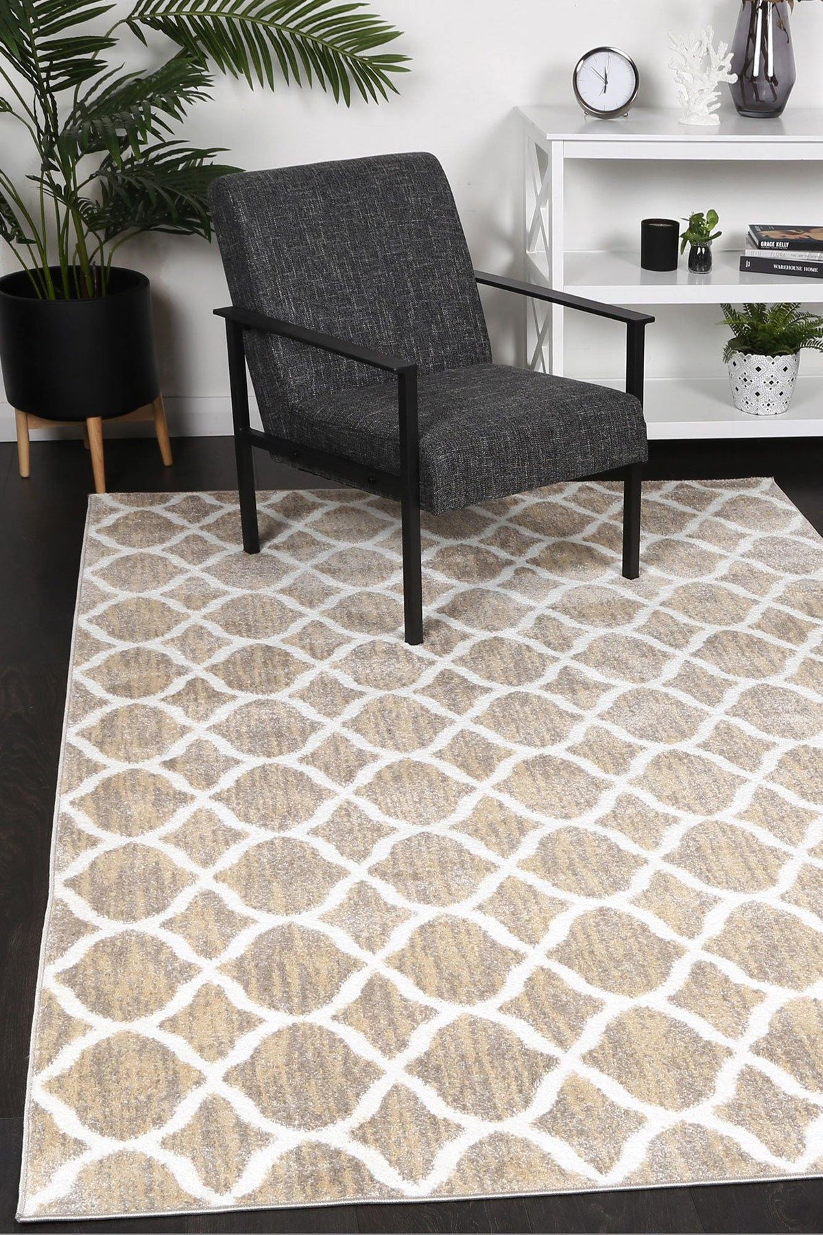 Layla Lattice Latte Rug - The Rugs