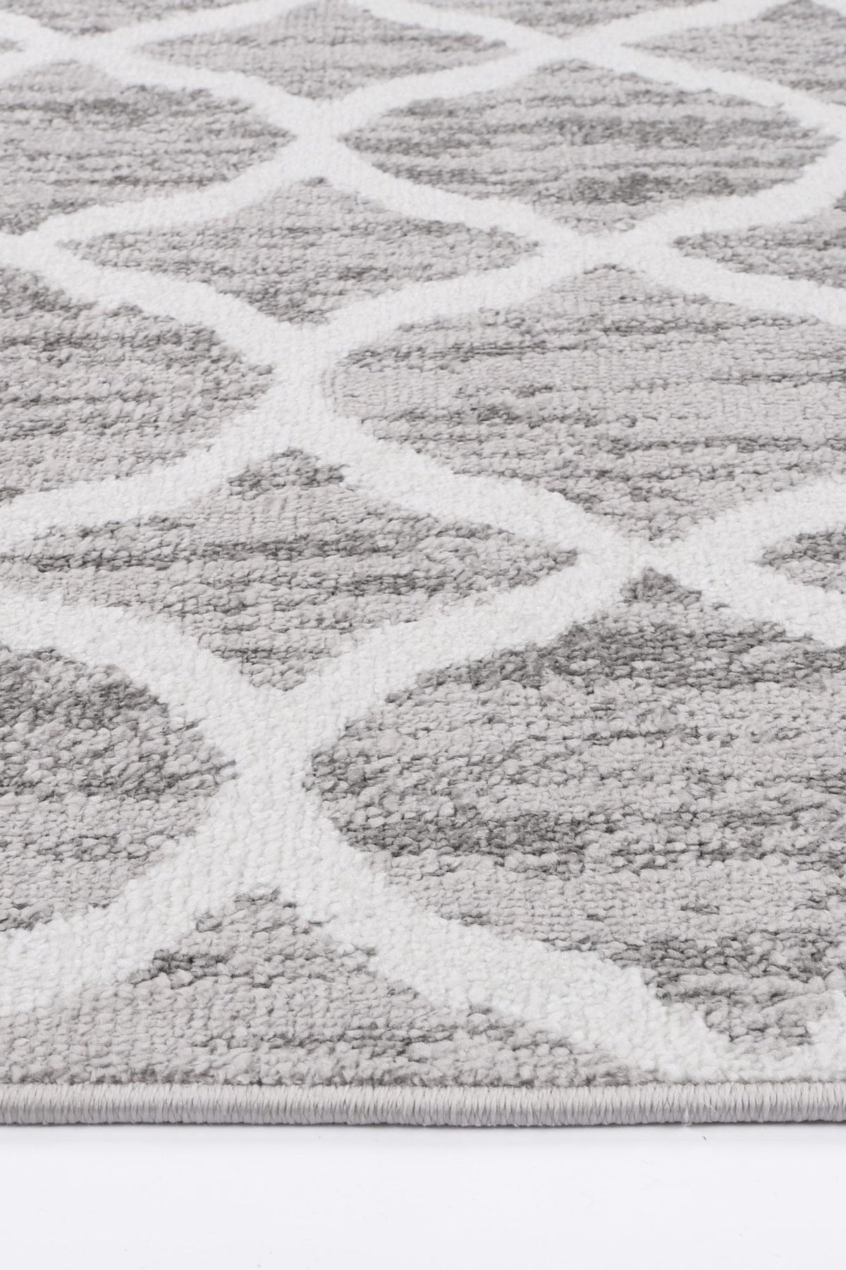 Layla Lattice Silver Rug - The Rugs