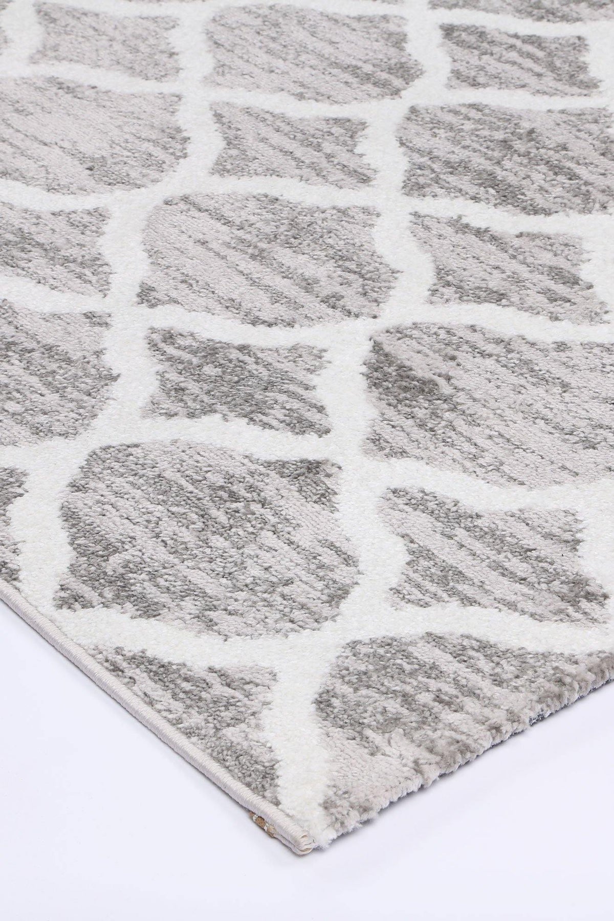 Layla Lattice Silver Rug - The Rugs