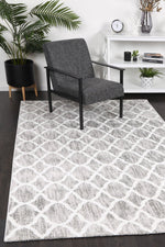 Layla Lattice Silver Rug - The Rugs
