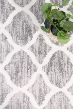 Layla Lattice Silver Rug - The Rugs