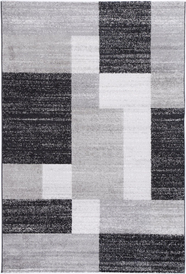 Layla Abstract Geometric Grey Rug - The Rugs